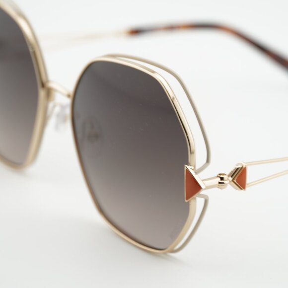 Missoni MIS 0075/S 0Y3R HA Sunglasses Gold/Ivory Geometric Frame, Brown Lenses